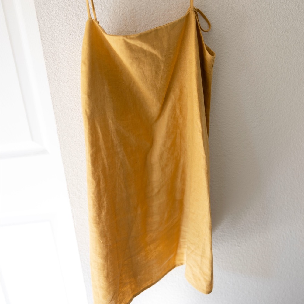 Reformation Aubree Linen Dress in Tuscan Yellow